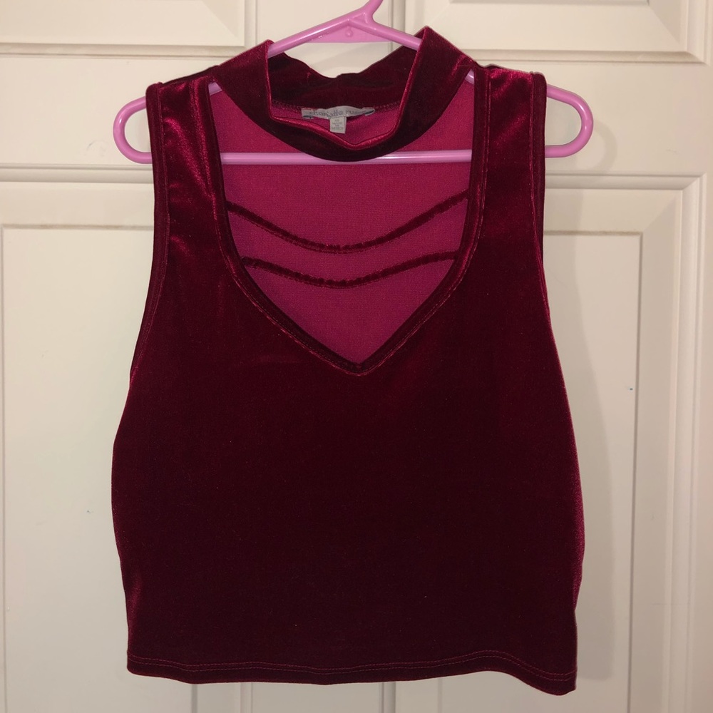 Velvet cropped tank top
